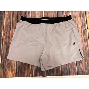 ASICS Running Shorts Mens XL Gray Athletic Gym Lined 5" Inseam AMXMSH2680